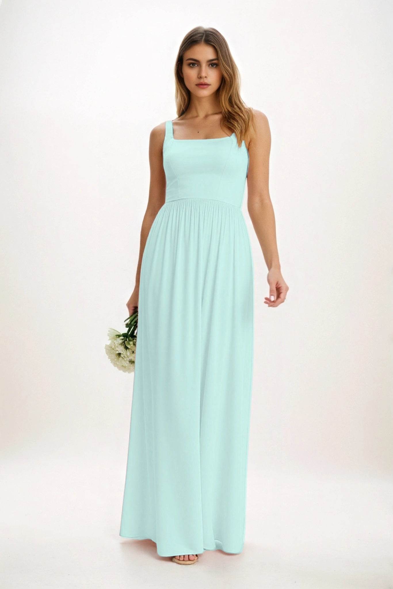 A-Line Maxi Chiffon Bridesmaid Dress CB0854 - COCOMELODY